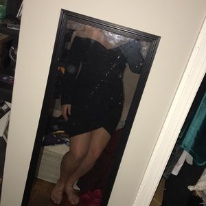 Black off shoulder dress